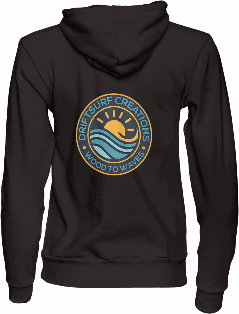 Hoodie with "Drift Surf Creations" logo.